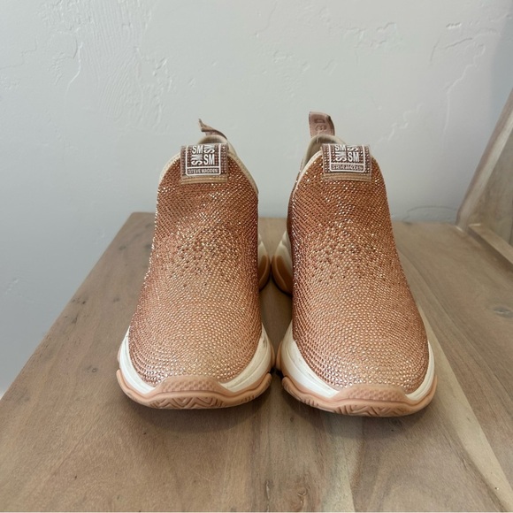 Steve Madden Womens Mythical Pull On Sneaker Rhinestone Rose Gold Womens Sz 6.5 - Picture 3 of 10